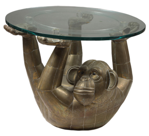Lot 850 - Sergio Bustamante monkey-form side table. Kamelot Auction House image.